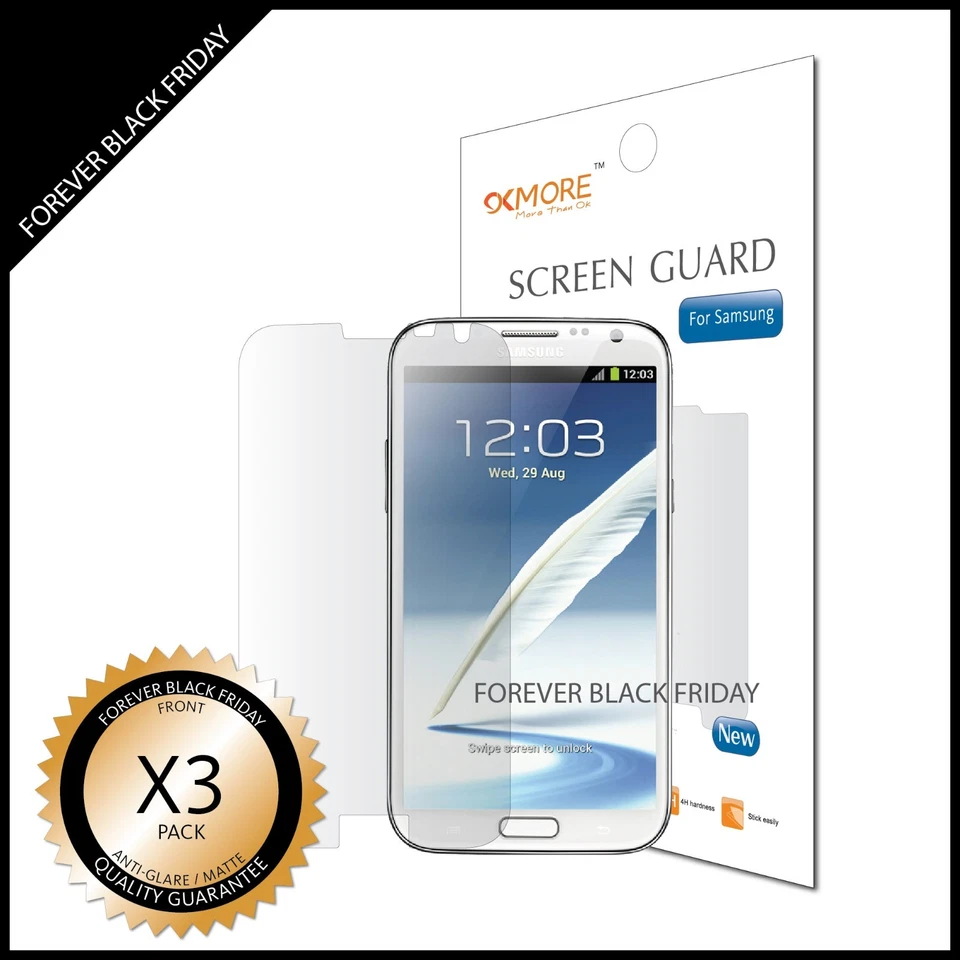 3x Anti-Glare Matte Screen Protector Cover For Samsung Galaxy Note 2 II N7100 - Image 3 of 4