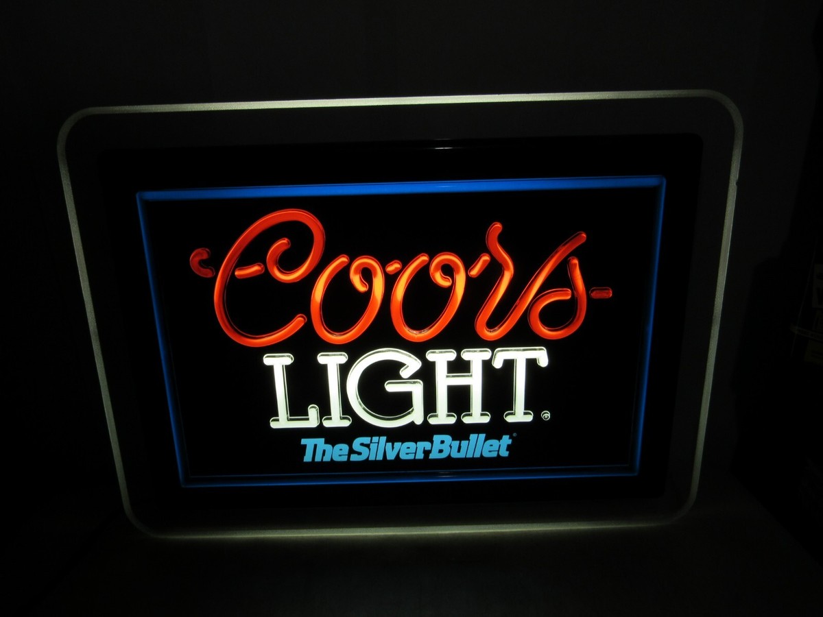 Vintage 1993 Coors Light Beer The Silver Bullet Magnalight Lighted