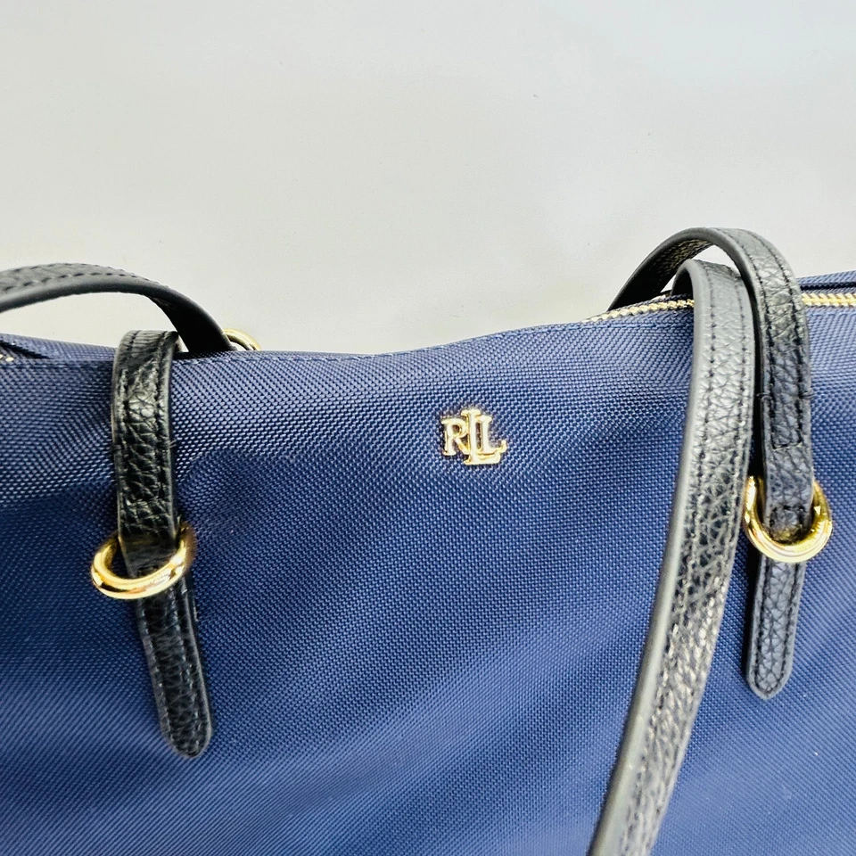 Bolso de Mano Ralph Lauren Keaton Mediano de Nylon Azul Marino Logo LRL Bolso de Trabajo Ligero Foto 2 de 4