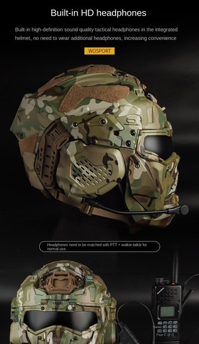 Casco táctico de asalto de caza con auriculares antiniebla ventilador gafas máscara 1*juego - Imagen 5 de 22