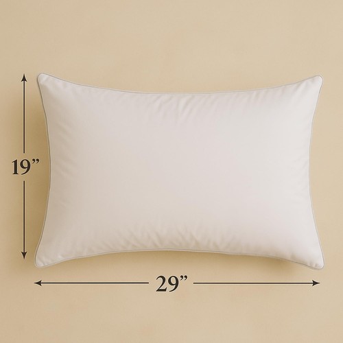 Premium Luxury White Goose Feather And Down Pillow Pair With 100% Cotton Cover - Picture 8 of 10