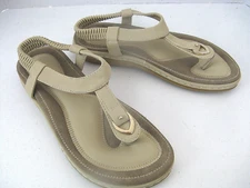 SOCOFY 38 Sz 7 7.5 US Thong Ankle Strap Slingback Clip Toe Sandals Shoes NEW