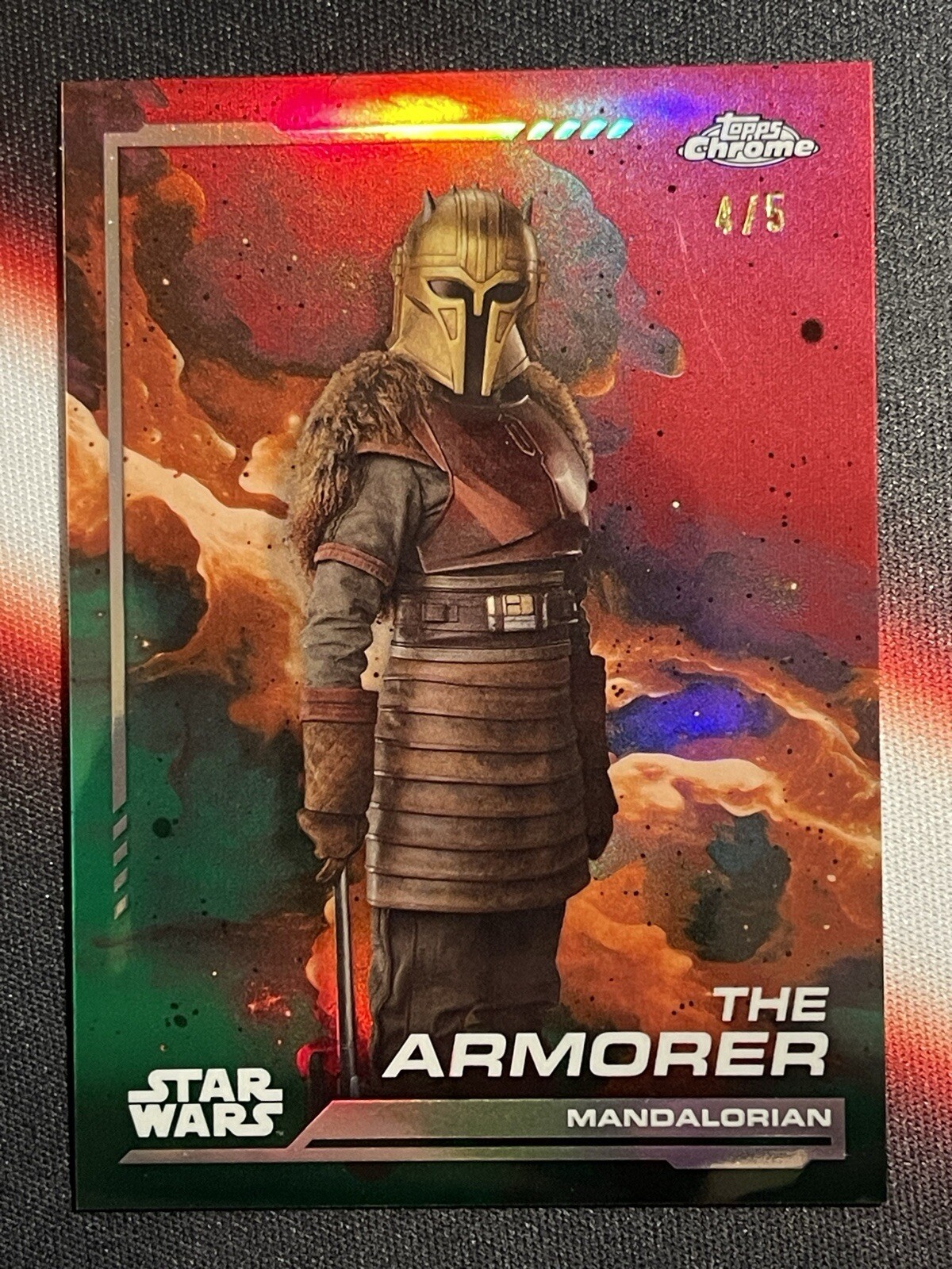 2024 Topps Chrome Star Wars The Armorer Dathomir Red Refractor /5 Mandalorian