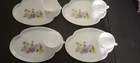 Vintage Federal Chalet Milk Glass Snack Plate And Cup Set of 4 Cool Retro