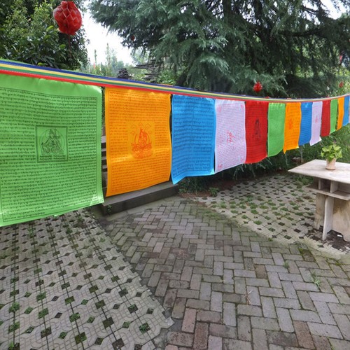 Religious Flag Tibetan Buddhist Prayer Flag Tibet Lung Ta Banner Scriptures -cg - Picture 8 of 12