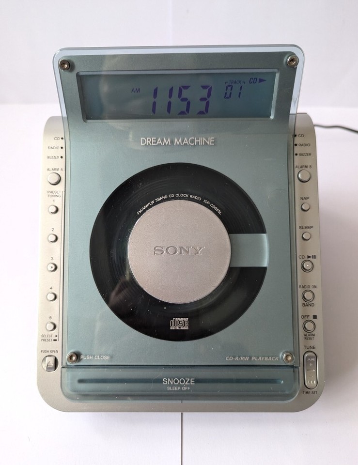 Sony Dream Machine CD Player, Radio & Alarm ICFCD855L Working Great
