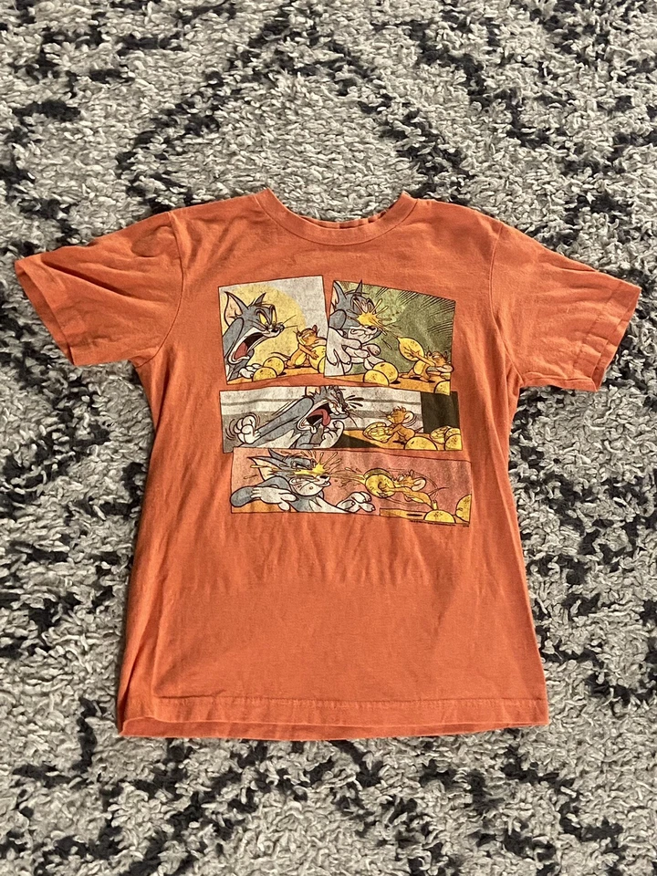 Camisa Tom and Jerry Old Navy para niños talla L manga corta algodón naranja Foto 2 de 4