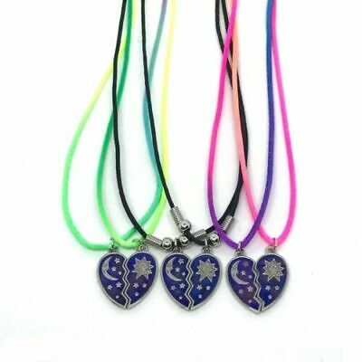 Sun Moon Stars Best Friends Heart Mood Necklace Pendant Color changing Set  of 2 - Walmart.com