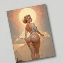 Calamita frigo foto donna che indossa lingerie capelli biondi retrò nudo art 4740