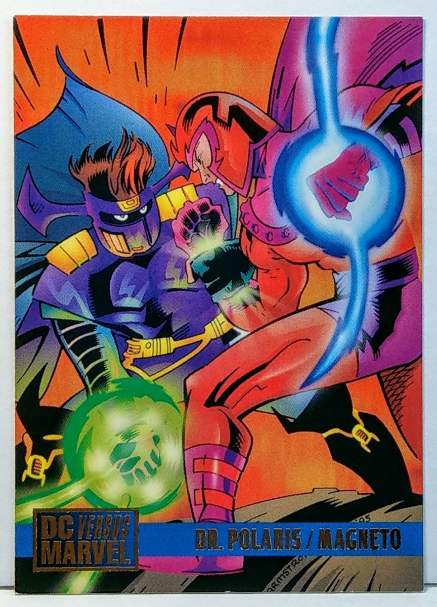 1995 FLEER DC VERSUS MARVEL DR. POLARIS VS MAGNETO TRADING CARD 90