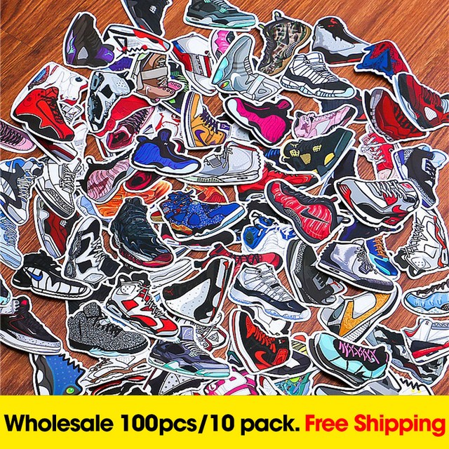 10packs/1000pcs Wholesale Air Jordan Sneaker Sticker for Laptop Luggage eBay