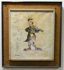 Marcos Hernandez Garcia (Socram) Clown (payaso) Oil On Canvas.  Pintura