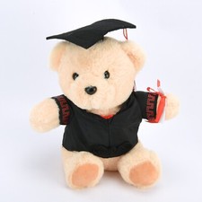 Graduation Teddy Bear Plush Doll Stuffed Gift 9" w/Cap Gown Diploma Party Decor