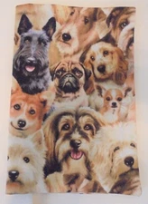 FABRIC Book Cover 5" x 8" Book DOG FABRIC 5"x8" BOOK COVER BROWN TAN BLACK