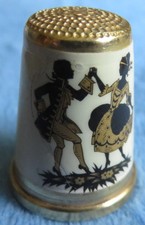 Lotthammer-Stützel Scherenschnitt Tanzen 925 Edellack Fingerhut Sterling thimble