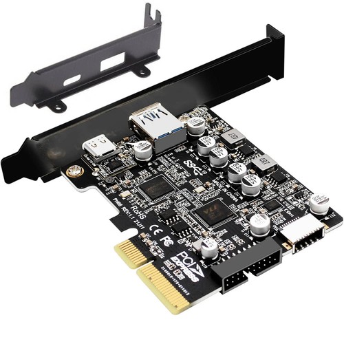 PCIe to USB 3.2 Gen 2 Adapter Card 10 Gbps 2-Port PCI Express Expansion Card