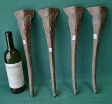 LOTTO 4 VECCHI PIEDI ANTICHI GAMBE OTTONE RESTAURO MOBILI VINTAGE 40 CM. AQ2