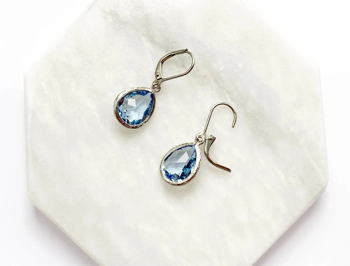 Aquamarine cheap teardrop earrings