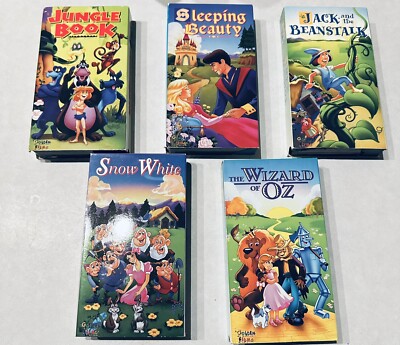 Golden Films VHS lot of 5 Kids Classic Movie SnowWhite Wizard of Oz Jungle Book