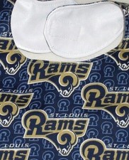 NFL RAMS FOOTBALL TEAM BABY BIB LINED HOOK  LOOP CLOSURE