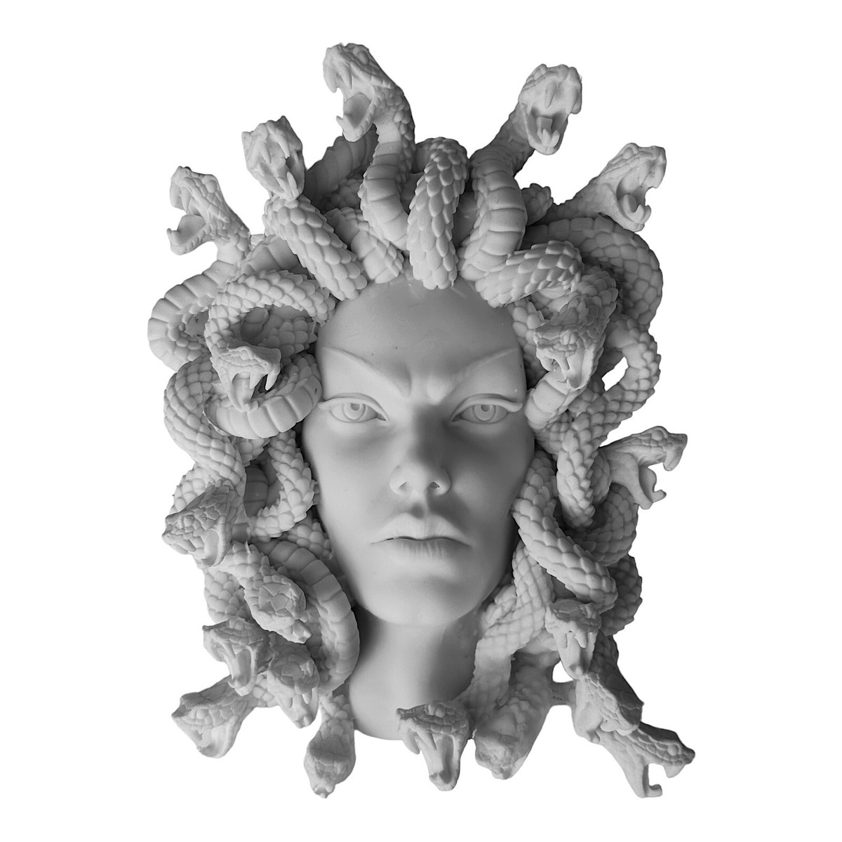 Medusa intimidea S〜M 白 9点セット Medusa Head of Snakes Gothic Wall Plaque Cast Marble Statue