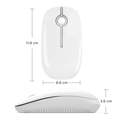 MagoFeliz Wireless Silent Mouse, 2.4GHz Mouse White + USB Receiver - Picture 2 of 2