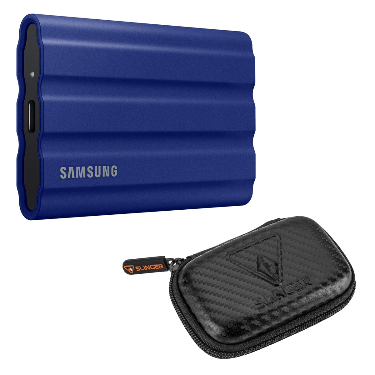 Внешний твердотельный накопитель Samsung T7 Shield 2TB USB 3.2 Gen 2 Type-C, синий, с корпусом HD-2