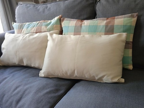 Beige check cushion cover 4pcs - Picture 3 of 4