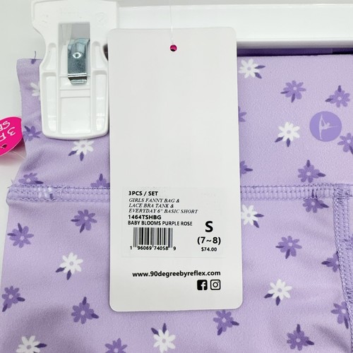 90 Degree By Reflex Kinder Mädchen Tank Shorts Gürteltasche Bauchtasche Set Lila Rose - Bild 6 von 7