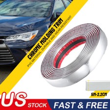 Car Side Door Black Chrome Strip Bumper Protector Trim Tape Sticker 22mm5m
