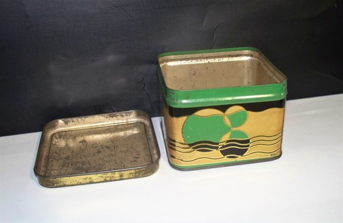 ANTIQUE 1920s ART DECO ST DENIS FRENCH PERFUME POWDER TIN BOX VANITY HOME DECOR - Picture 5 of 15
