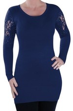 Womens Casual Scoop Neck Long Sleeve Fine Knit Pullover Knitted Ladies Jumper