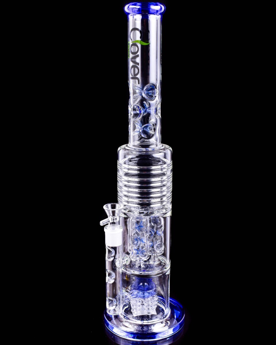 THICK Glass Bong Clover Glass 20 Inch Triple Barrel Bong BIG BONGS BLUE  *USA* | eBay