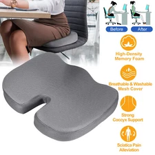 Memory Foam Seat Cushion Pillow Coccyx Pad Hip Support for Home Office Chair Car