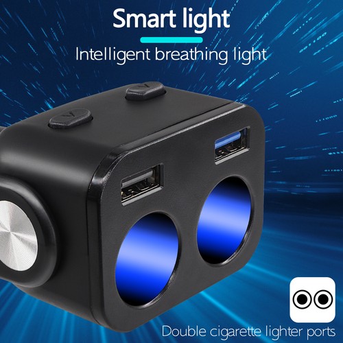 Car Cigarette Lighter Socket Splitter Power Adapter Dual USB Charger 2-Way 3 12V - Picture 5 of 11