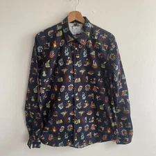 PS Paul Smith Shirt Large Navy Blue Button Up Tailored Fit