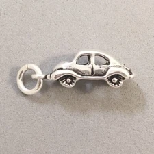 .925 Sterling Silver 3-D VW BUG CHARM NEW Pendant Car Volkswagen Beetle 925 VH34