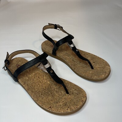 UGG Black and Brown Cork Sandals s-l400.jpg main image 2