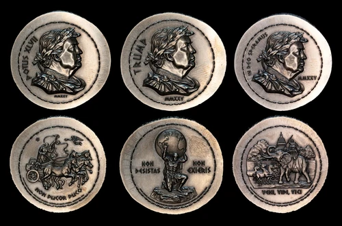 2025 TRUMP ANCIENT SERIES 2 OZ X THREE PIECE SET 999 FINE SILVER ANTIQUE PATINA