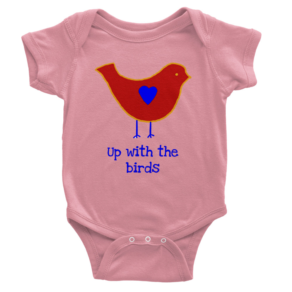 Early bird Baby One-piece, white, pink & blue image 4