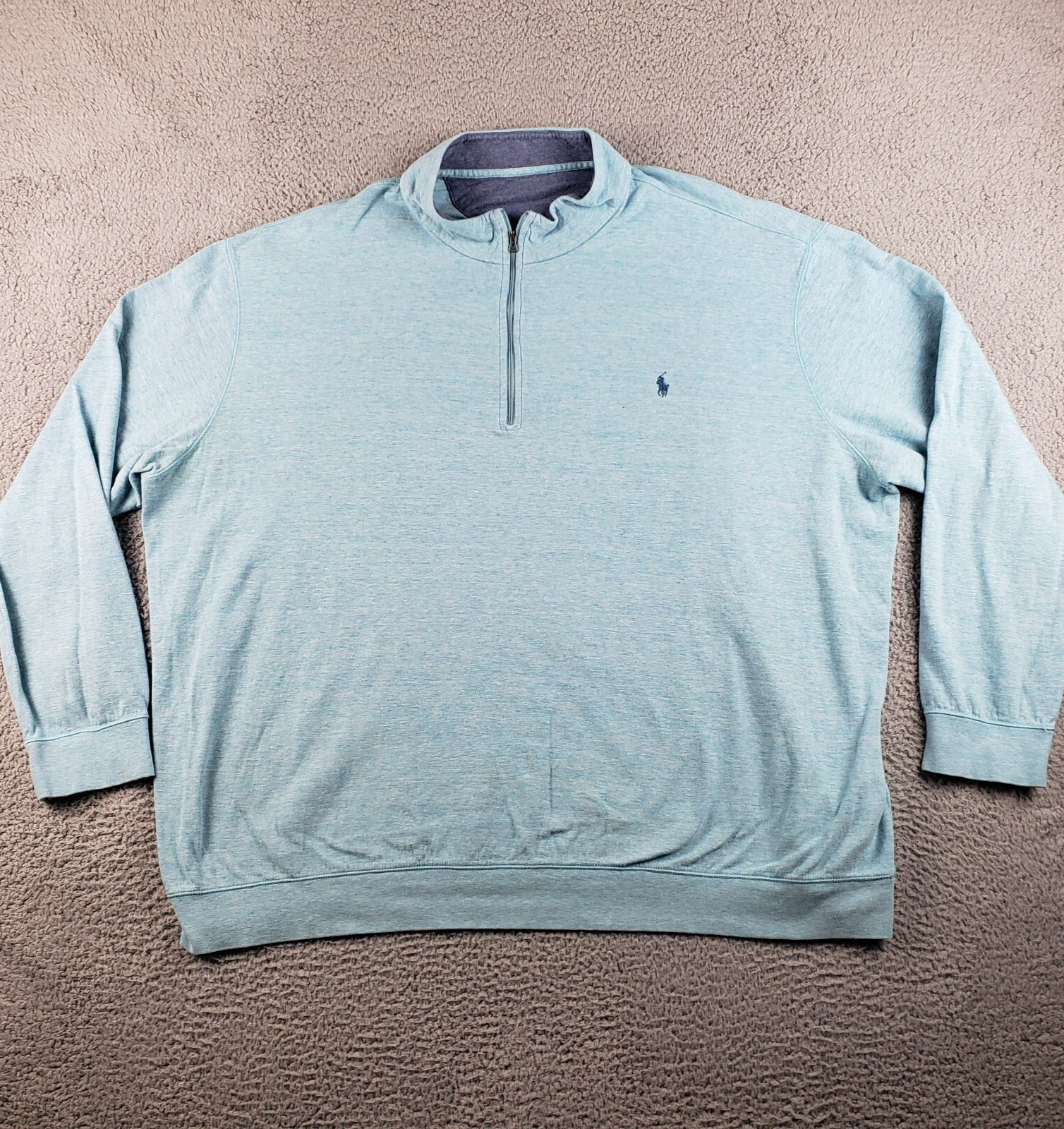 Polo Ralph Lauren Performance Felpa 1 4 Zip Uomo 4XB Blu Pony Pullover