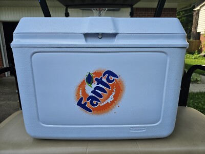  *RARE* Orange Fanta Rubbermaid Cooler By Coca-Cola 20Wx17Hx12D  Nostalgic