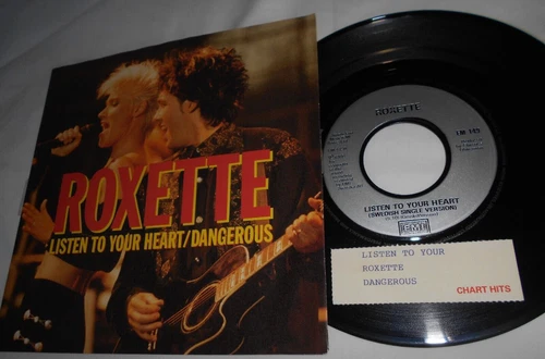Roxette Listen To Your Heart / Dangerous NM 1990 7" Jukebox Promo New Old Stock