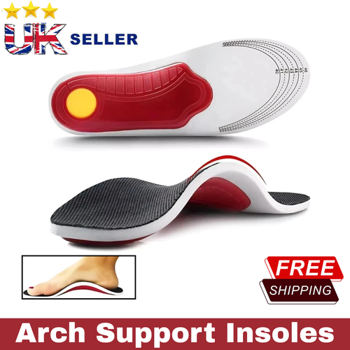Orthotic Insoles For Arch Support & Pain Relief - Plantar Fasciitis, Flat Feet, Heel & Back Pain