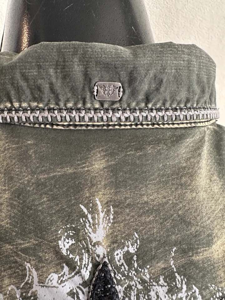 Camisa Roar Signature para hombre XXL verde bordada/tachonada manga larga abotonada Foto 4 de 4