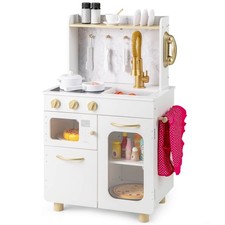 Kids Kitchen Set Pretend Play Kitchen w/ Stoves, Faucet, Sink, Telephone
