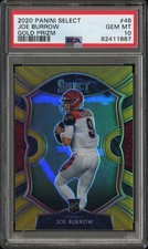 2020 Panini Select Joe Burrow #46 PSA 10 Rookie Gold 9/10 Jersey # Pop 2