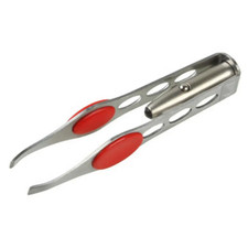 Stainless Steel Eyelash Eyebrow Tweezers Hair Removal Clip with LED Light Beauty