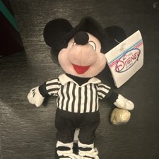 The Disney Store Mickey Mouse Referee Plush Bean Bag, Small 6-14 in 1996 