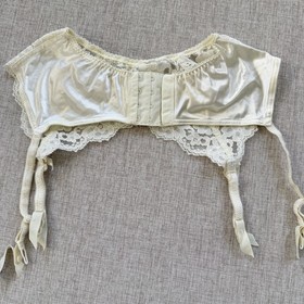 Vintage 90s Victoria's Secret Gold Label Lingerie Garter Belt XS/S Satin Lace